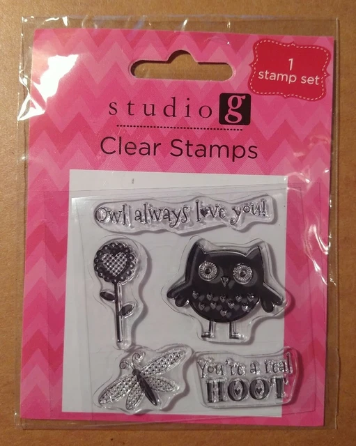 VALENTINE'S CLING STAMPS OWL ALWAYS LOVE YOU flower OWL dragonfly YOU'RE A REAL