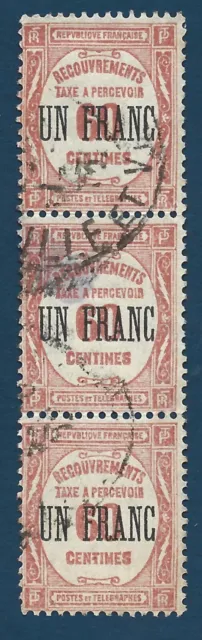 France-Taxe-Bande de 3 Yvert n°63 oblitéré