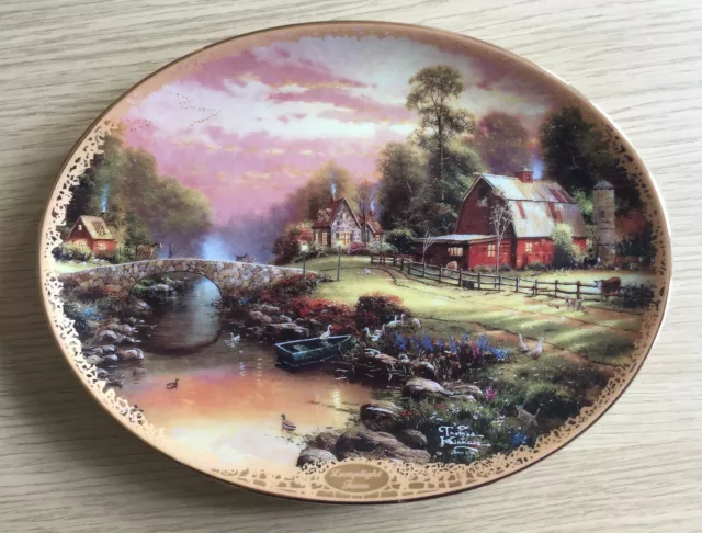 Thomas Kinkade Limited Edition Plate - Lamplight Farm with Certificate - Vintage