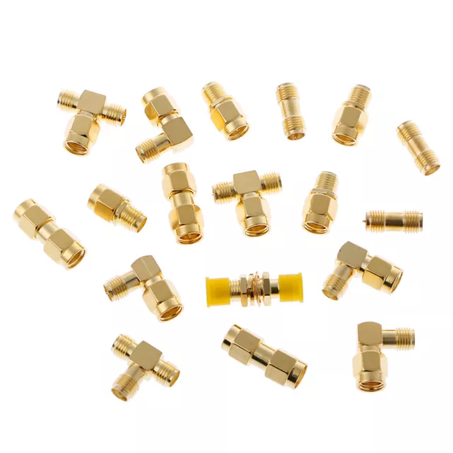 18 Pcs SMA Antenna Connector Male Female Plug Converter Adapter Coax Set