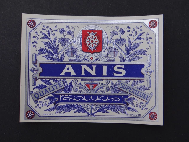 Ancienne étiquette ANIS Qualité Supérieure – Pastis RICARD – étiquette Française Vintage