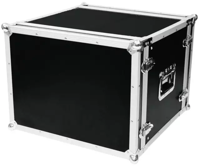 ROADINGER Effektrack CO DD 8 HE, 24 cm tief, schwarz Doubledoor Effekt Rack Case