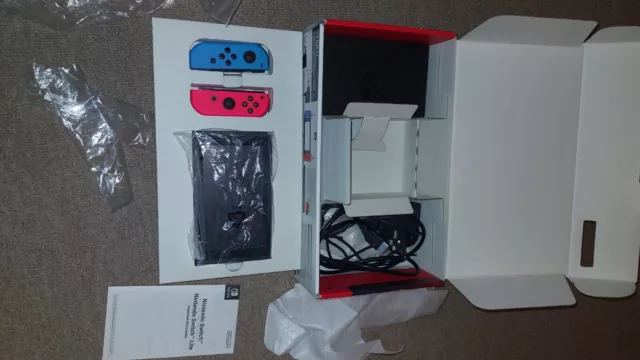 Nintendo Switch HAC-001(-01) Handheld Console - 32GB - Neon Blue/Red Joy-Con...