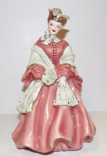 Vintage Florence Ceramics Pasadena California Camille Pink Lace Lady Figurine