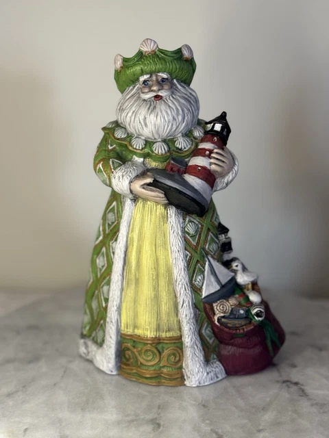 Ornement Père Noël Céramique Biscuit - À Peindre Soi-même - Vintage Gare USA