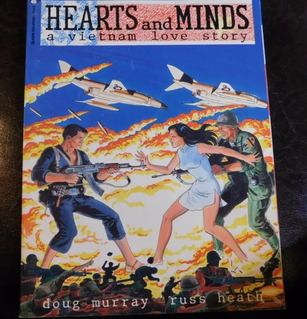 1990 HEARTS AND MINDS. A Vietnam Love Story - Graphic Novel  TPB in VG 1st 1990