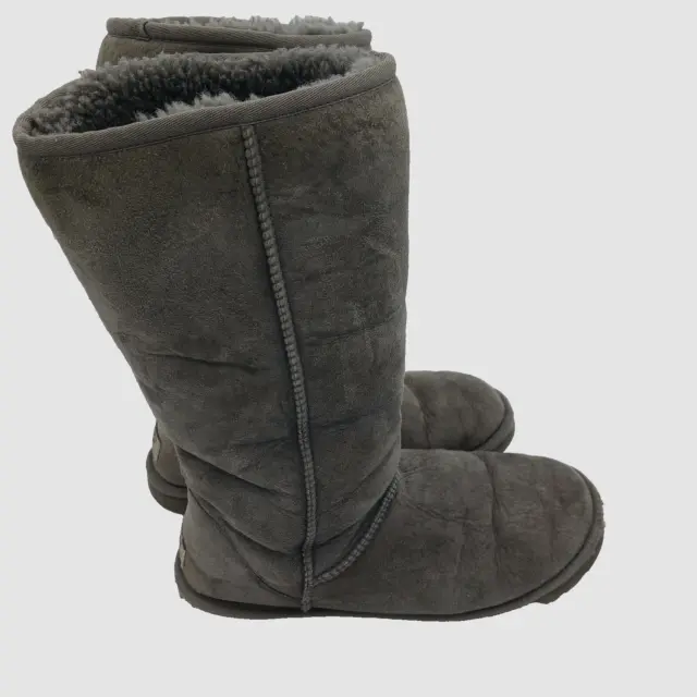 Ugg Australia Women Grey Classic Tall 5815 Suede SHEEPSKIN Winter Boots Size 9