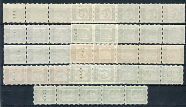 Berlin 199 - 210 Bedeutende Deutsche Fünfersteifen mit Nummer postfrisch (G2198)