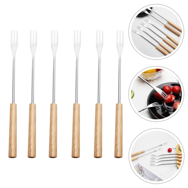 Juegos de parrilla tenedor de fondue chocolate metal fruta tenedor de alimentos tenedor de frutas tenedor de frutas