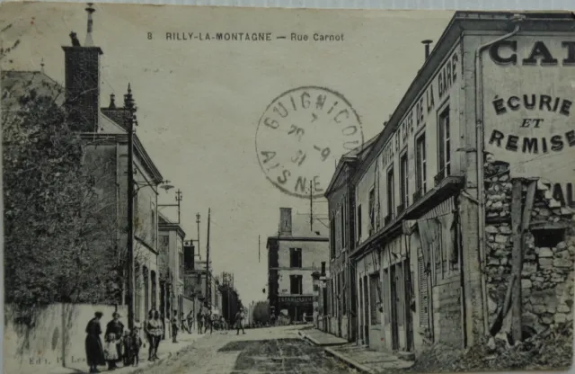 RILLY LA MONTAGNE 02 cpa rue Carnot good state 1931