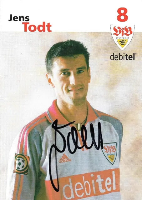 Jens Todt. VfB Stuttgart. 2001/02. Original signierte Autogrammkarte.