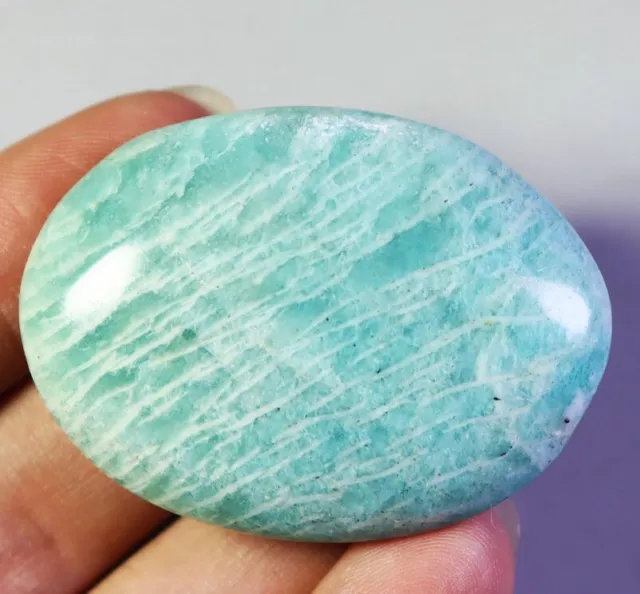 Amazing Natural Polished Amazonite Quartz Crystal Stone Palm Reiki Madagascar