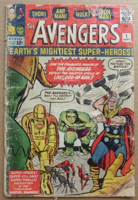 THE AVENGERS #1, ORIGIN AND 1st APPEARANCE OF THE SUPER-HEROES TEAM.