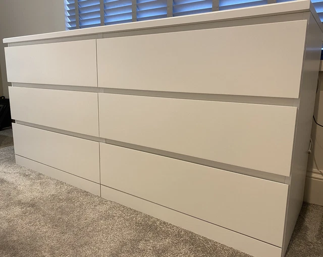Chest of 6 drawers clearance white 160x78 cm