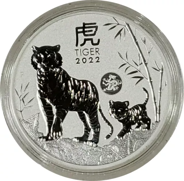2022 Year of The Tiger w/Dragon Privy .9999 Silver Perth Mint Low Mintage 30,000
