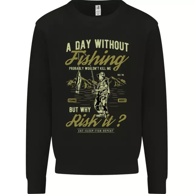 Felpa maglione A Day Without Fishing divertente pescatore bambini
