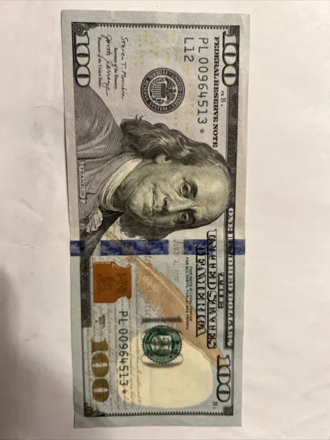 US $100 DOLLAR BILL 2017A Series STAR NOTE, EXTREMELY RARE!! Low #00964513*
