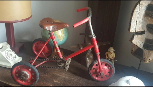 Selle Vélo Enfant Ancienne En Cuir Marron, Biquet, Pour Vélo De Route Ou Course