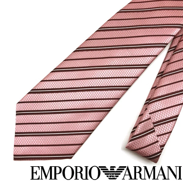Emporio Armani Tie Brand Pink Red White Width Of The Tip 8.5cm a609