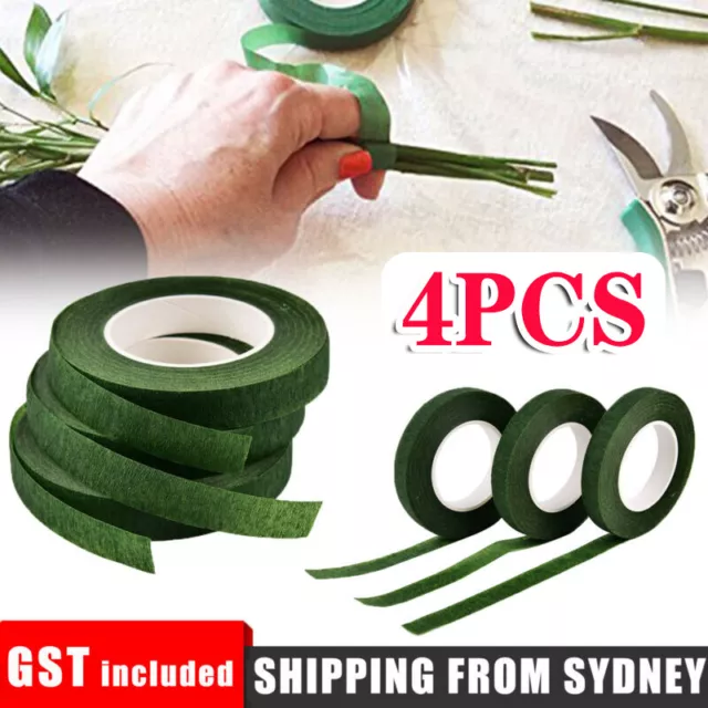 4 Rolls Green Self Adhesive Florist Floral Tape craft supply Bouquet Stem Wrap