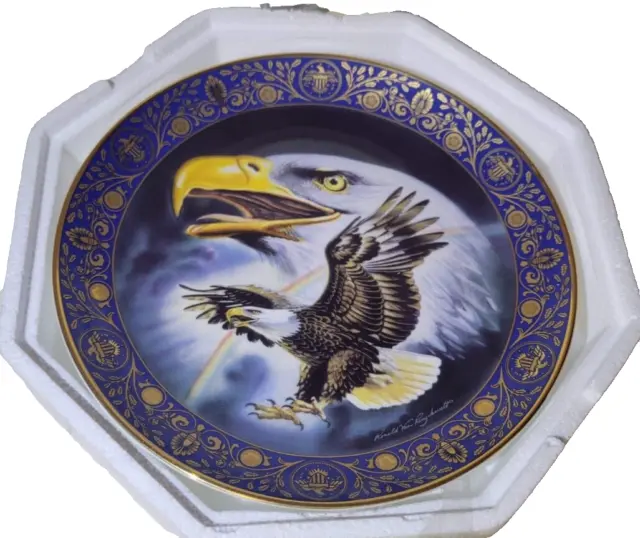 Franklin Mint Royal Doulton Profile of Freedom Eagle Plate 8 Inch