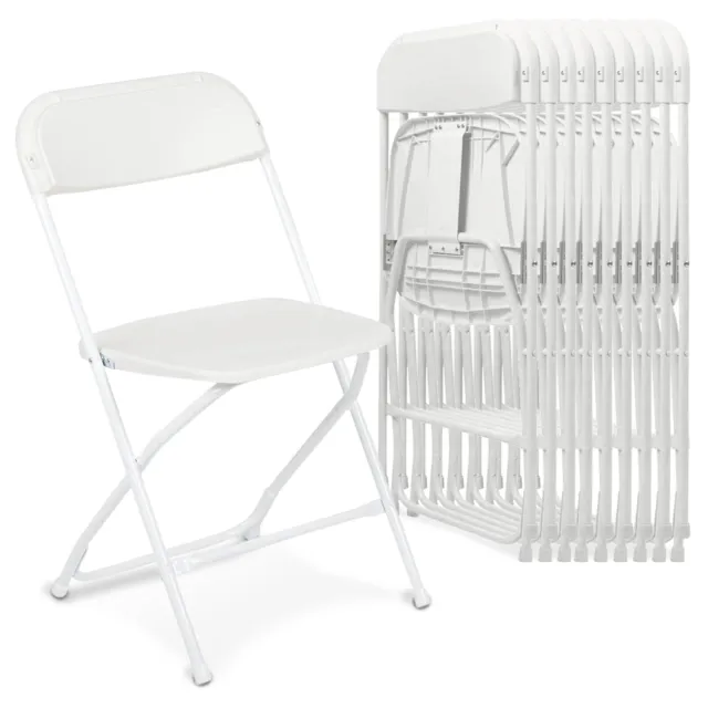 (10 Pack) Plastic Folding Stackable Chairs Seat -Office Home Event Wedding Party
