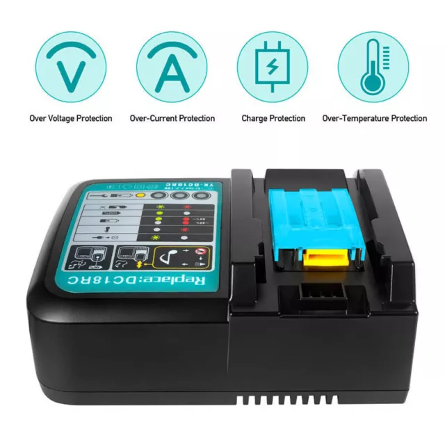 Rapid Fast Lithium-Ion Battery Charger For Makita DC18RC BL1830 BL1840 BL1850 3