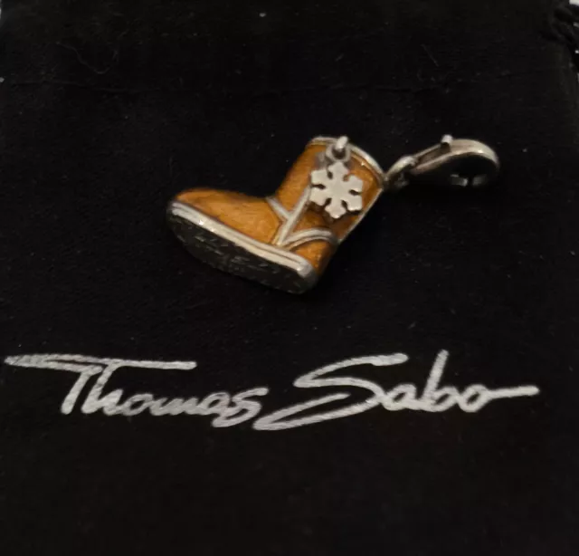 THOMAS SABO CHARM Club Charm Sterling Silver enamel snow Ugg boot snowflake 25.99 PicClick UK