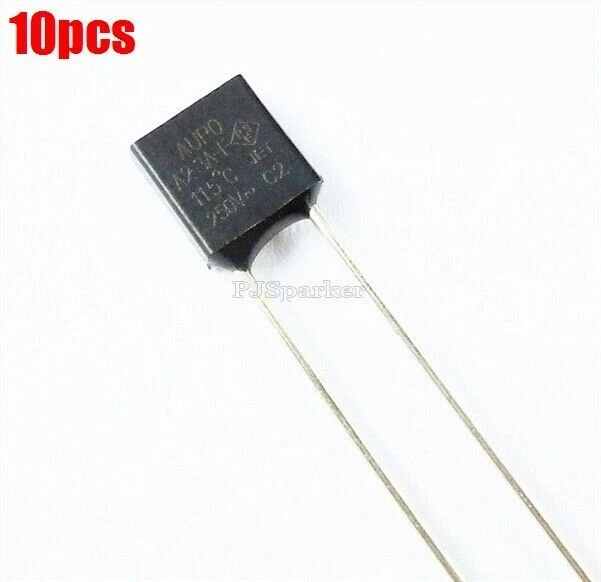 10Pcs Aupo Thermal Fuse Cutoff Tf 115°C 250V 3A A2-3A-F New Ic vk #A6-9