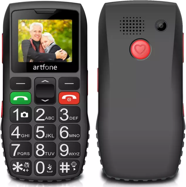 Artfone Telefono Cellulare per Anziani Con Tasti Grandi, GSM Senior Telefoni per