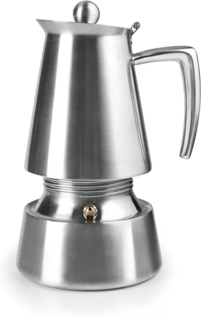 Lacor 62074 - Caffettiera Spresso, in acciaio INOX 4 tazze Finitura opaca 2