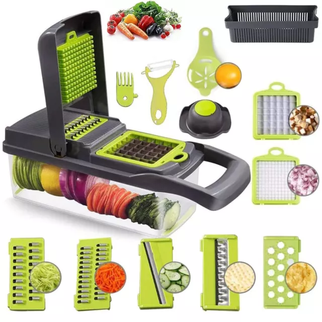 16 in 1 Fruit Vegetable Chopper Salad  Mandolin Slicer Food Dicer Cutter Peeler