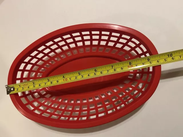 Red Oval Plastic Fast Food Basket Restaurant Food Serving Baskets 4 baskets 3