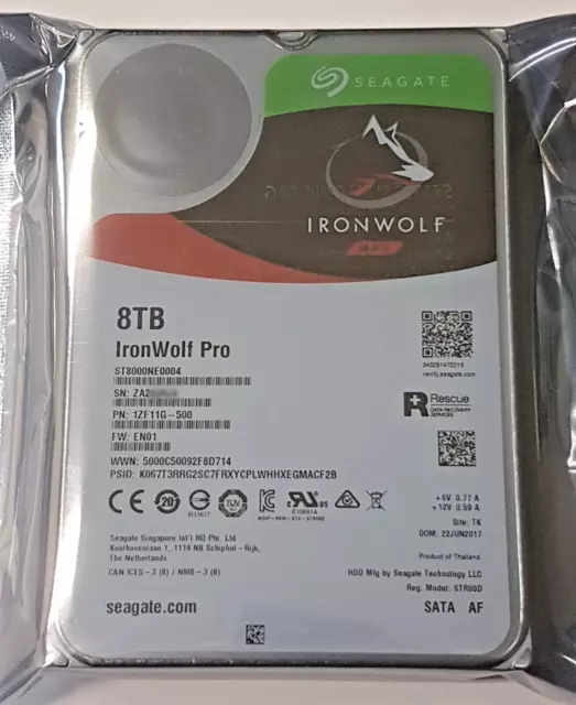 8TB SATA Seagate IronWolf Pro ST8000NE0004 Nas 7200rpm 256MB 3,5 " Hard Drive