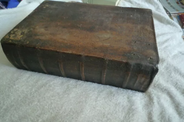 Alte Bibel, 1759!!!, echt Leder mit vielen Kupferstichen - Seltene Rarität!