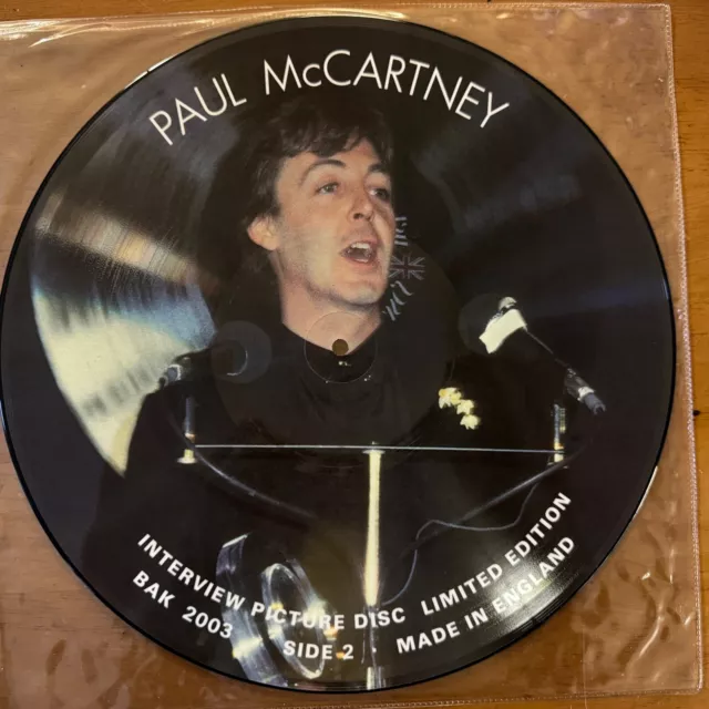 Paul McCartney Vinyl LP Interview Picture Disc Rare BEATLES 3