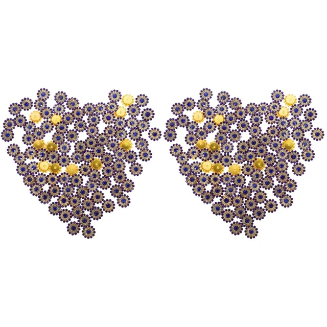 2 piezas 1 bolsa artesanías adornos de estrás plano brillante botones fo