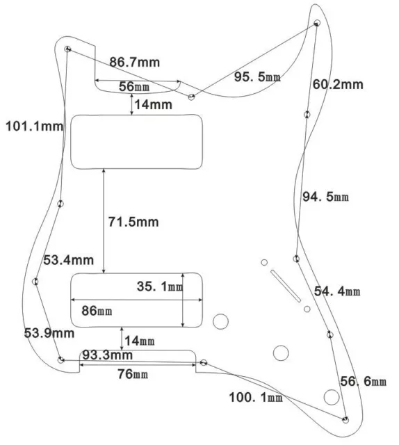 For Fit Fender Stratocaster P90 2 Pickup Strat Guitar Pickguard 3 Ply Parchment 3