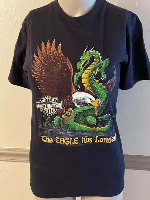 Vintage 1986 The Eagle Has Landed Harley-Davidson T Shirt Pre 3D Holoubek  MINT