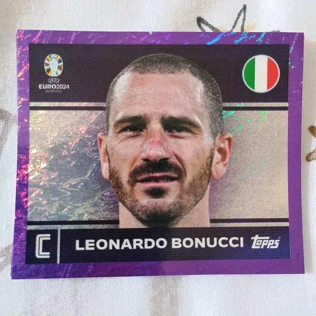 TOPPS EURO 2024 Stickers Purple Border Parallel Leonardo Bonucci ITA