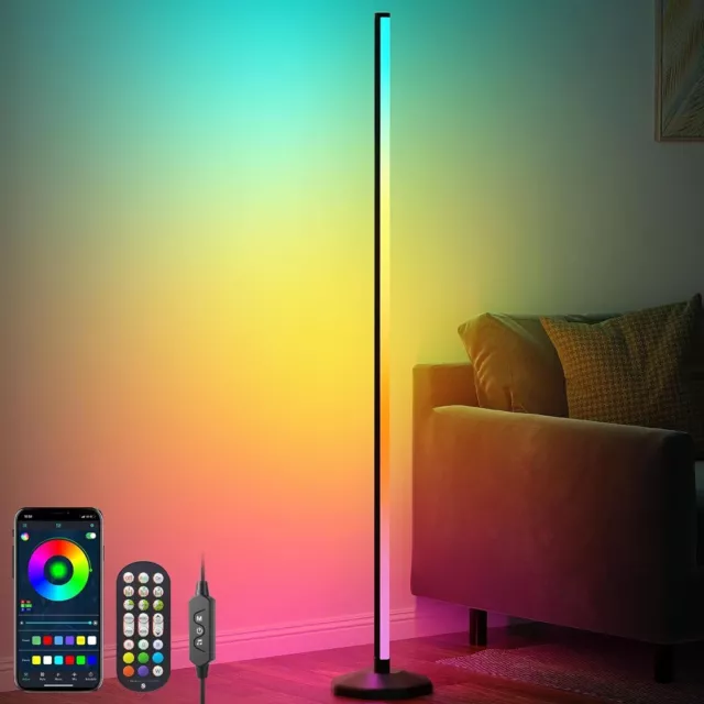 RGBW Colour Changing LED Floor Light Minimalist Mood Lamp Corner Stand Tall RC