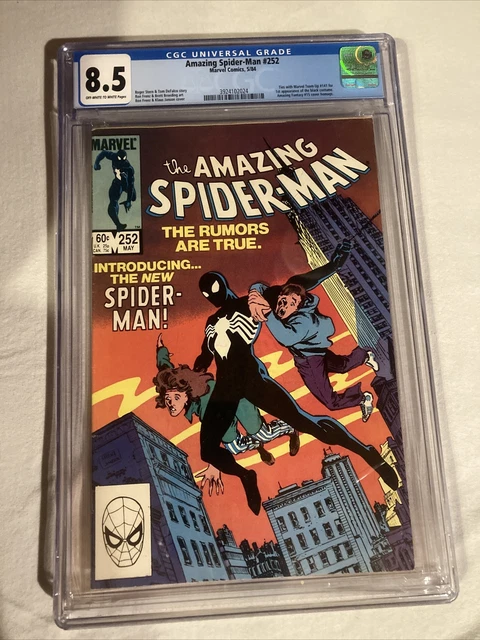 Amazing Spider-Man #252 CGC 8.5/VF+ Wh Pgs Newsstand 1st App Black Costume