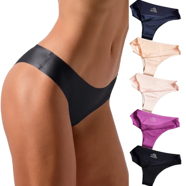 Womens Seamless Bikini Underwear Ice Silk Yoga Half Back Covering Panties