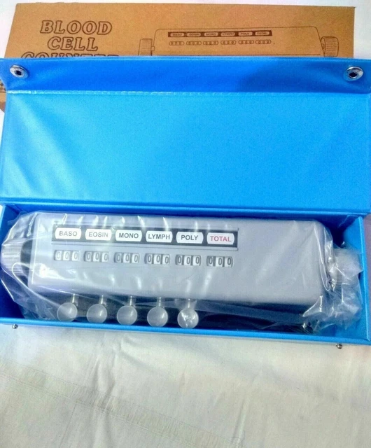 Blood Cell Counter 5 key with Protective Case Lab Equipment Free Shipping