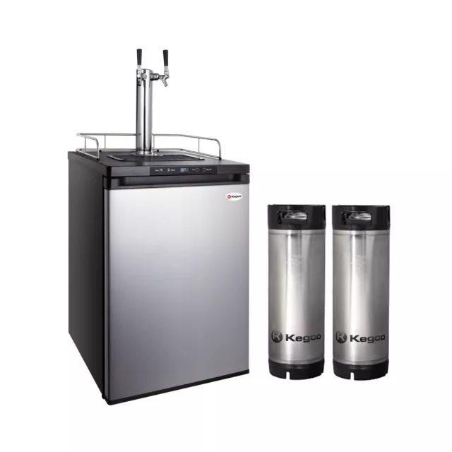 Kegco HBK309S-2K Full-Size Digital Homebrew Kegerator Dual Faucet Stainless w...