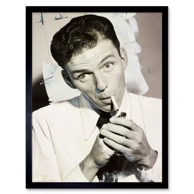 Frank Sinatra Blue Eyes Cigarette Old Photo Framed Wall Art Poster