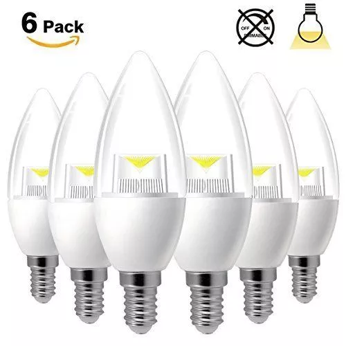 1/6/12 E14 SES 5W Non Dimmable LED Candle Light Bulb Warm White SMD Desk Lamp