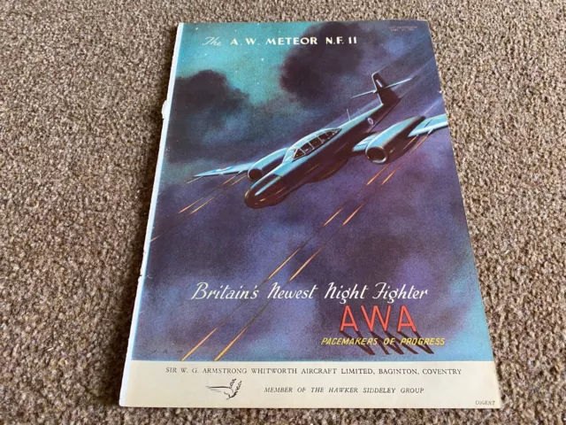 Fabk11 Advert 11X8 Sir W. G. Armstrong Whitworth Aircraft A. W. Meteor N.f Ii