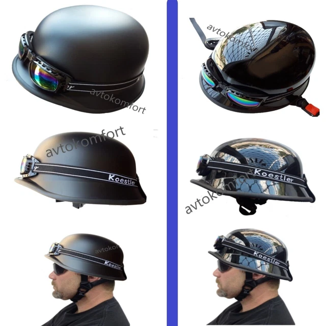 Demi-Casque Moto Homologué ECE Rétro Vintage - Casque Jet Ouvert Avec Boucle Dégagement Rapide - Homme Femme