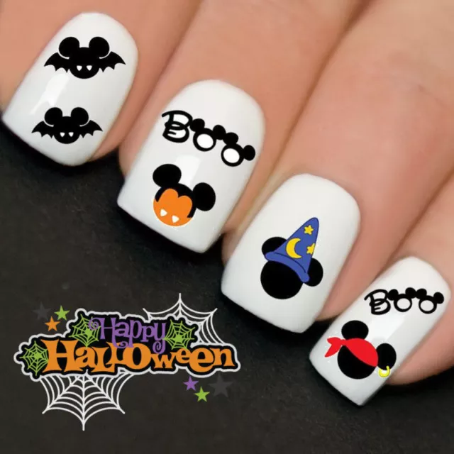 Disney Halloween Mickey Boo Mouse Nail Art Water Transfer Decal Wraps Y758